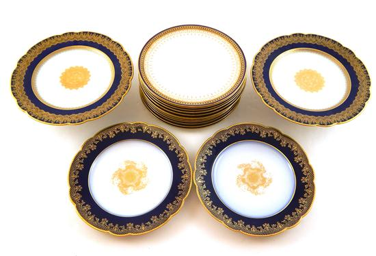 Royal Doulton and Limoges sixteen pieces total twelve Royal Doulton