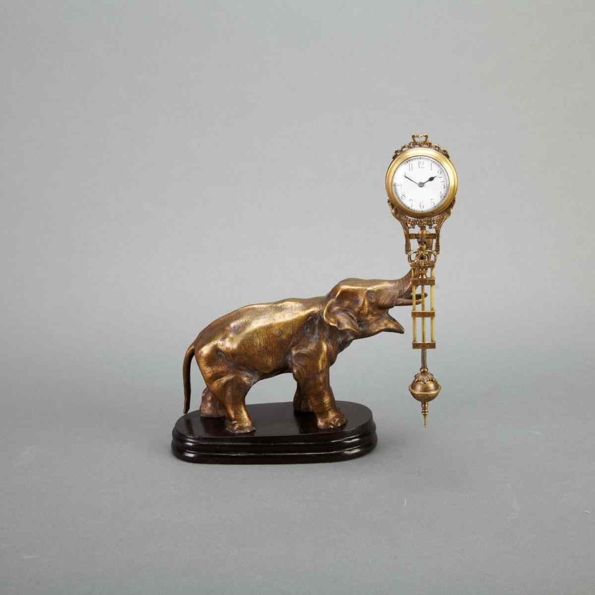 Junghans Gilt Metal Novelty Clock Germany c 1900 modelled as