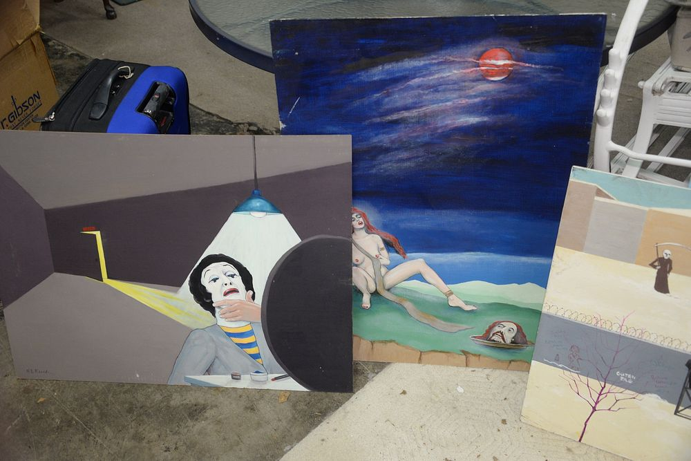 Group of Seven Nathan Reichs each mixed media on masonite