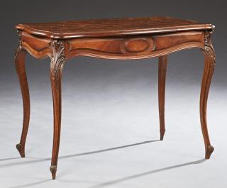 French Louis XV Style Mahogany and Oak Writing Tab French