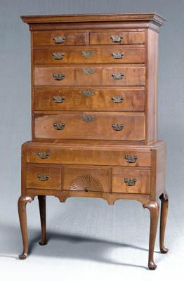Connecticut Queen Anne high chest cherry with chestnut pine and