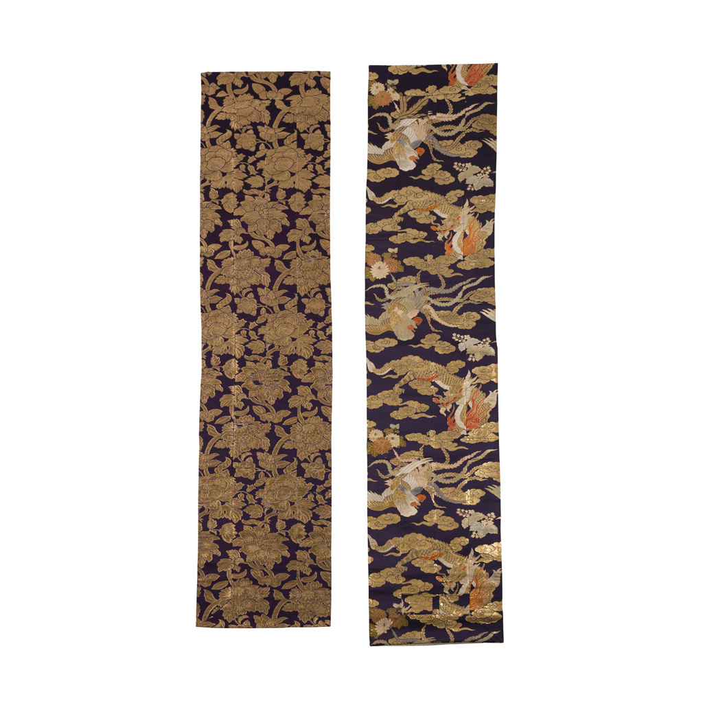 EMBROIDERED SILK DRAGON PANEL LATE QING DYNASTY 19TH CENTURY possibly