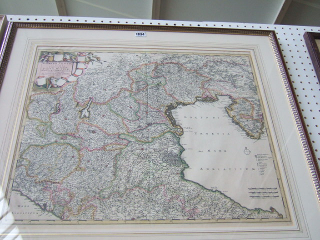 Fredericum de Witt Map of Dominii Veneti in Italia engraving