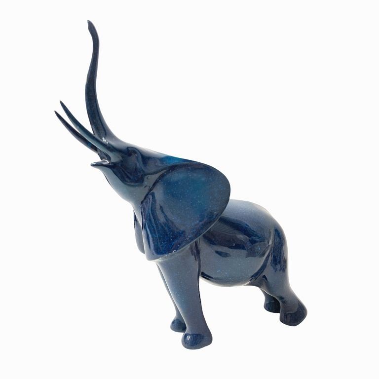 Elegant Blue Bronze Elephant Sculpture Elegant Blue Bronze Elephant Sculpture