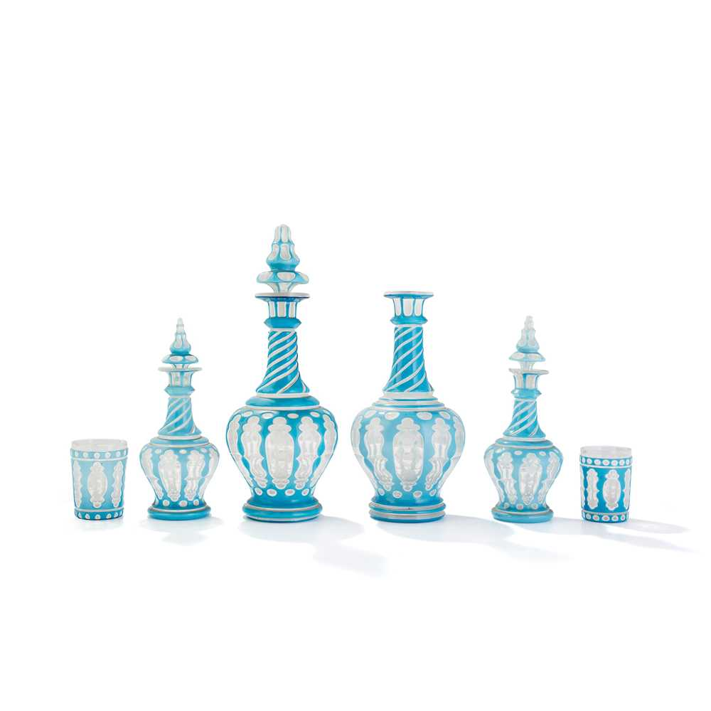 COLLECTION OF BOHEMIAN OVERLAY GLASS ENGRAVED WITH THE BREADALBANE CREST