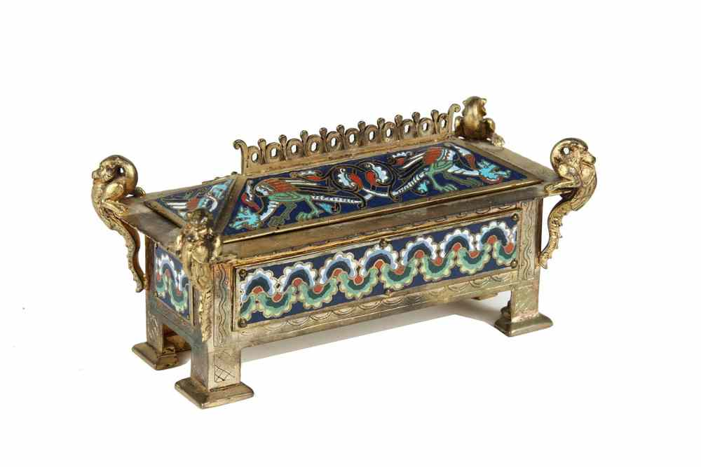 STAMP BOX Ark of the Covenant form gilded bronze and