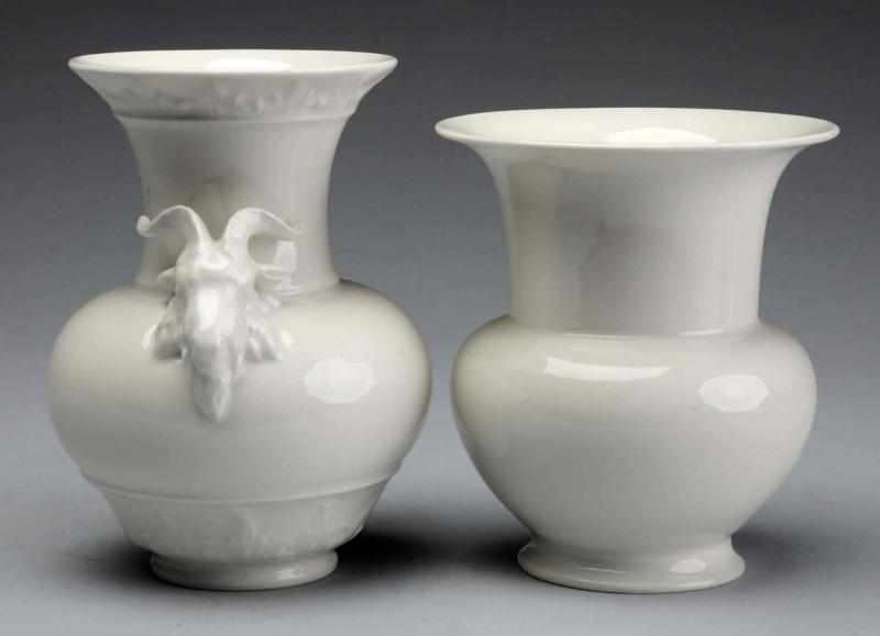 Pair of White Porcelain Vases Circa 1940 Both retain original