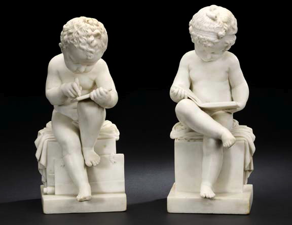 D A Olivieri Italian ca 1775 1852 Pair of Carrara