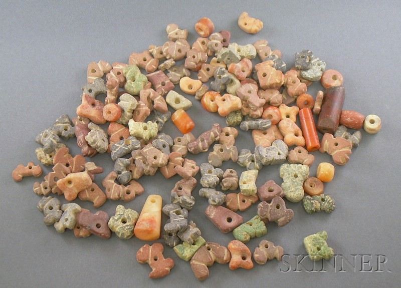 Large Group of Carved Pre Columbian Beads Columbia Tairona culture