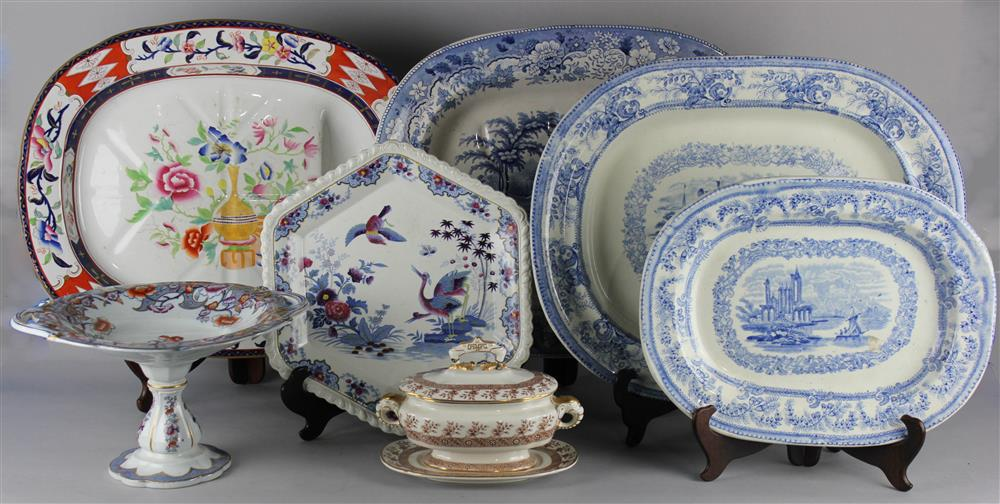 TWENTY ENGLISH TABLEWARES 19th century including a Francis J Emery