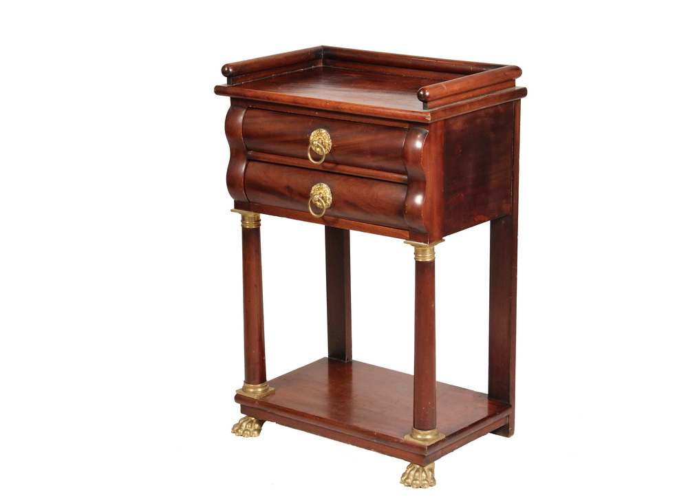 SEWING STAND Figured Mahogany Work Stand circa 1815 having a