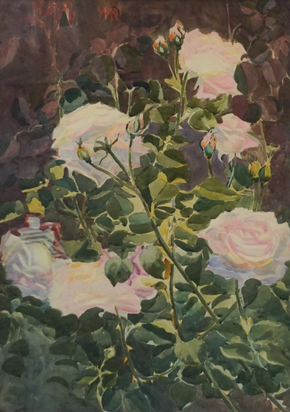 Rebecca Christina Harrington Canadian 1911 2005 Yellow Roses Watercolor on