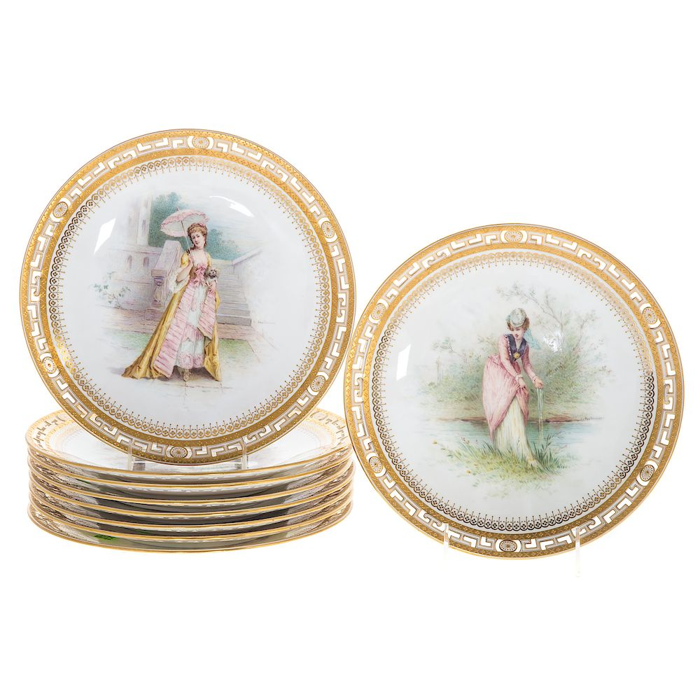 Nine Minton China Cabinet Plates By A Boullemier circa 1875