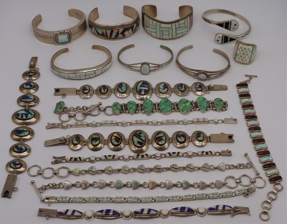 JEWELRY Southwest Sterling and Opal Jewelry Includes a signed sterling