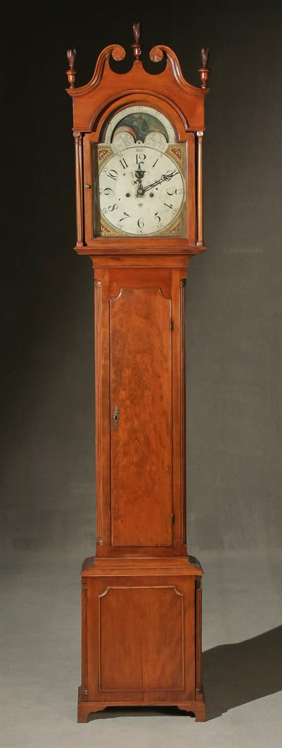 Chippendale Cherry Tall Case Clock Pennsylvania Circa 1780 1790 Having