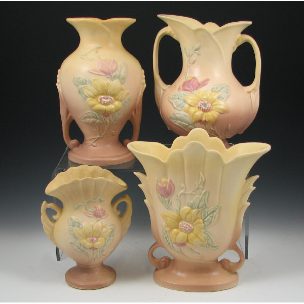 Hull Magnolia Matte 4 Vases Lot of four 4 Magnolia