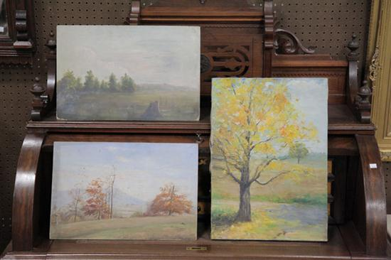 THREE LANDSCAPE STUDIES BY DORA G MCCOLLISTER OHIO 1860 1945