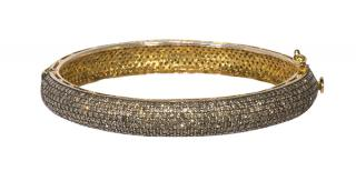 Diamond and sterling silver bangle bracelet Diamond and sterling silver