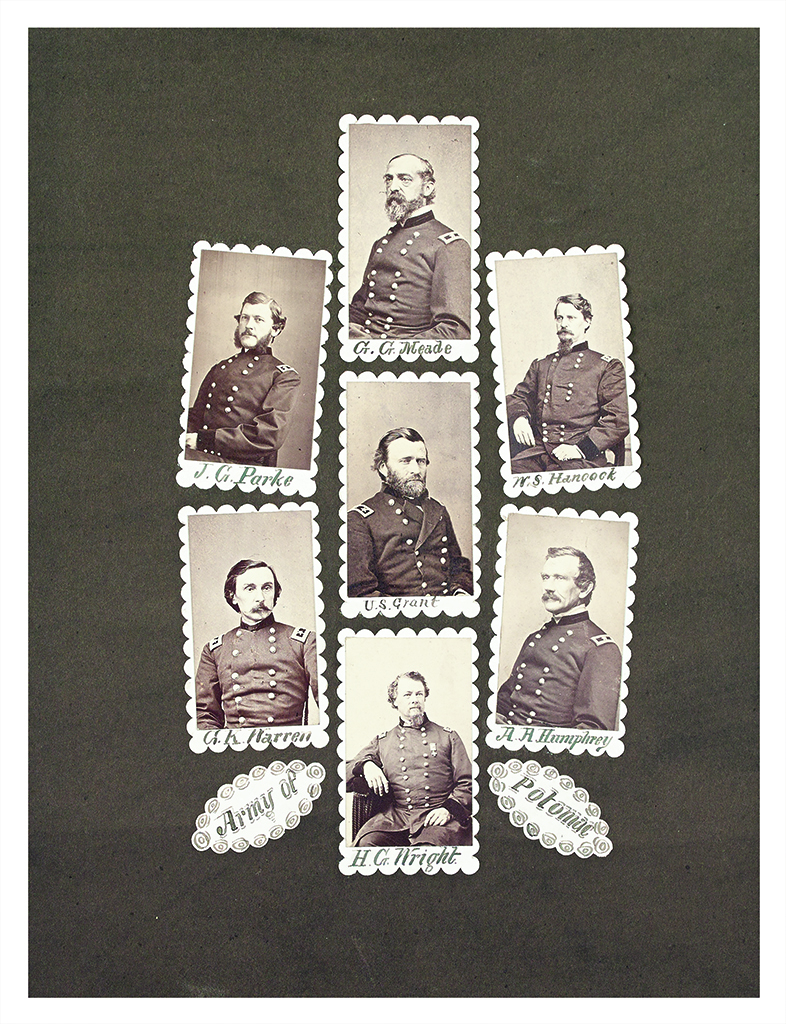 THE ORIGINAL COLLAGE CIVIL WAR Maquette of Brady studio portraits