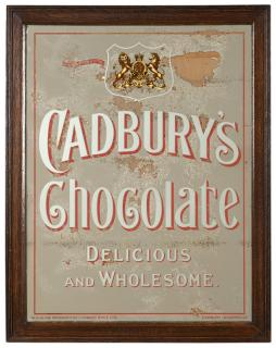 A Cadbury s chocolate advertising mirror Early 20th century the