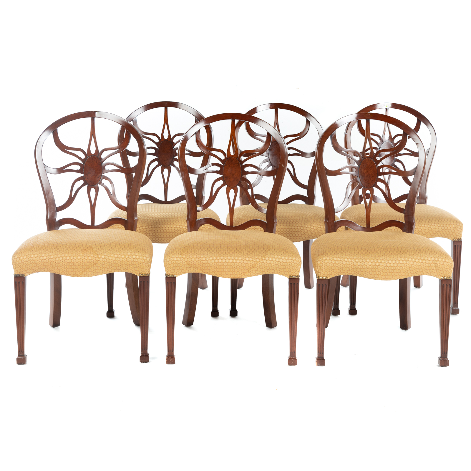 SET OF SIX REGENCY STYLE MAHOGANY DINING CHAIRS 20th century