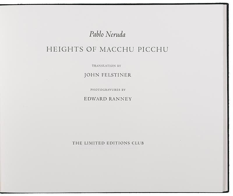 Heights of Macchu Picchu Neruda Pablo Heights of Macchu Picchu