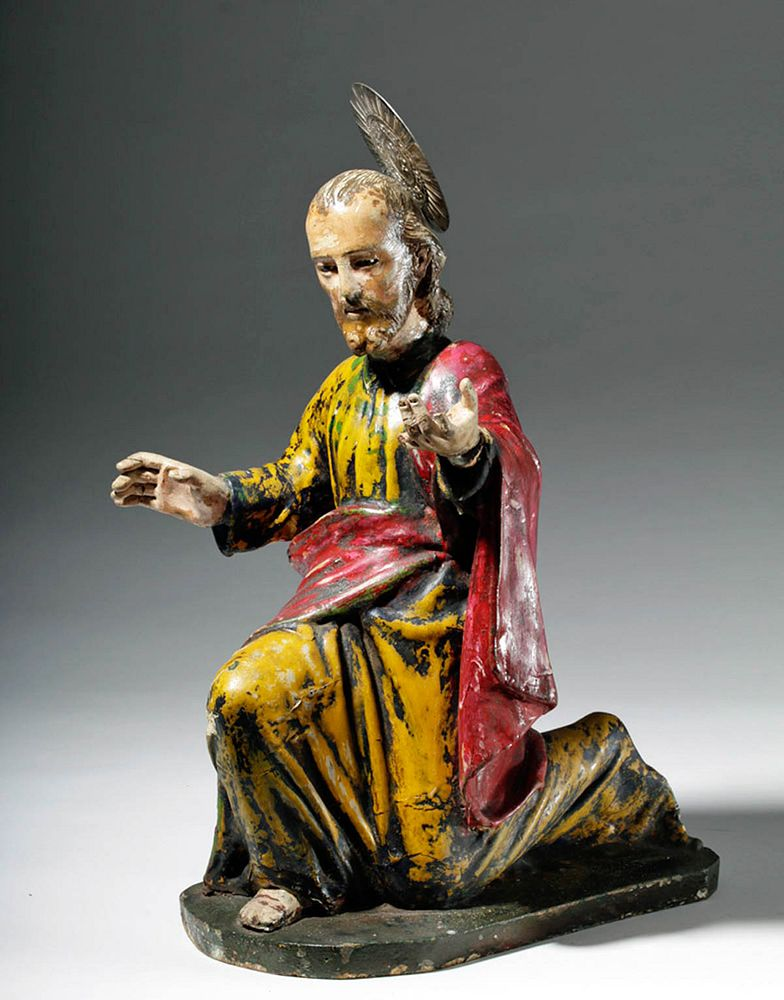 Spanish Colonial Wooden Santo of Nativity St Joseph New World