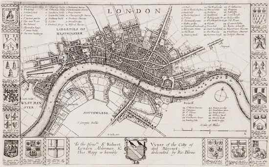 Blome Richard London 2nd state with coats of arms at
