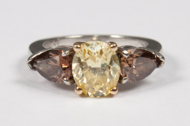ct fancy yellow diamond ring cut cornered rectangular modified brilliant