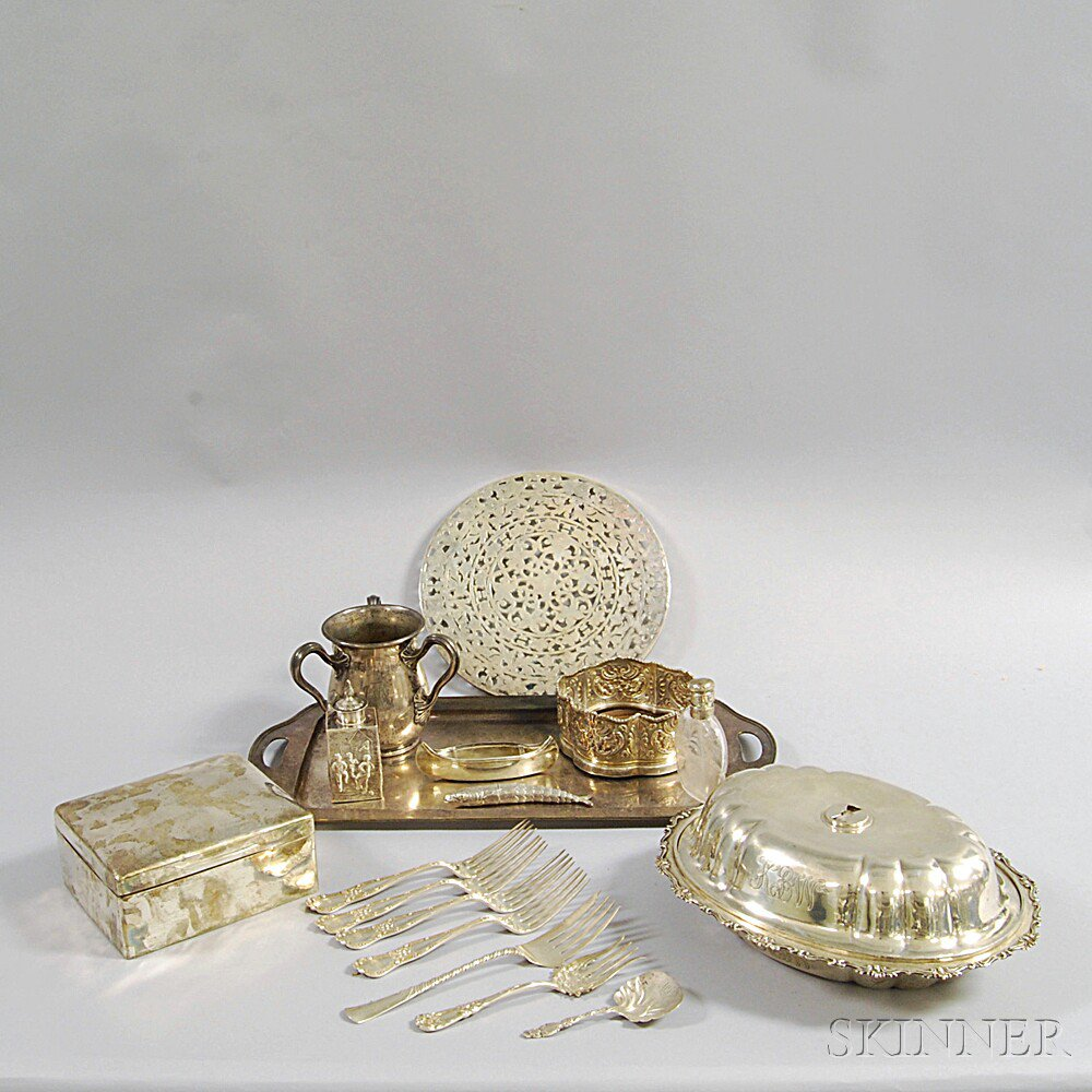 Group of Sterling Silver Tableware and Flatware including a Shiebler