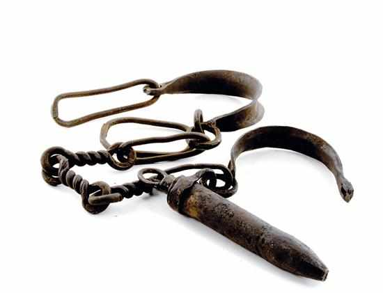 Slave leg irons 19th century L24 Provenance Bluffton South Carolina