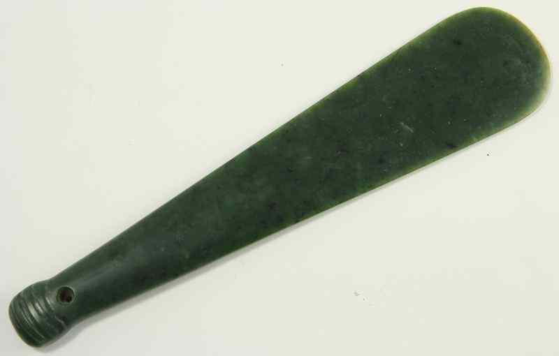 Maori Mere Pounamu Greenstone Maori Hand Club tapering form with