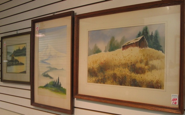 FRANCES KEMPER Northwest artist active 1960 s Three watercolors on