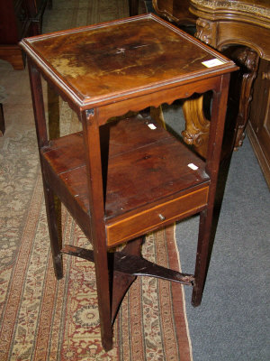 A George III mahogany toilet stand of square form with