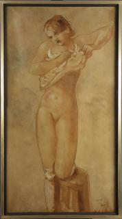 Pere Pruna y Ocerans Spanish 1904 oil and pencil on