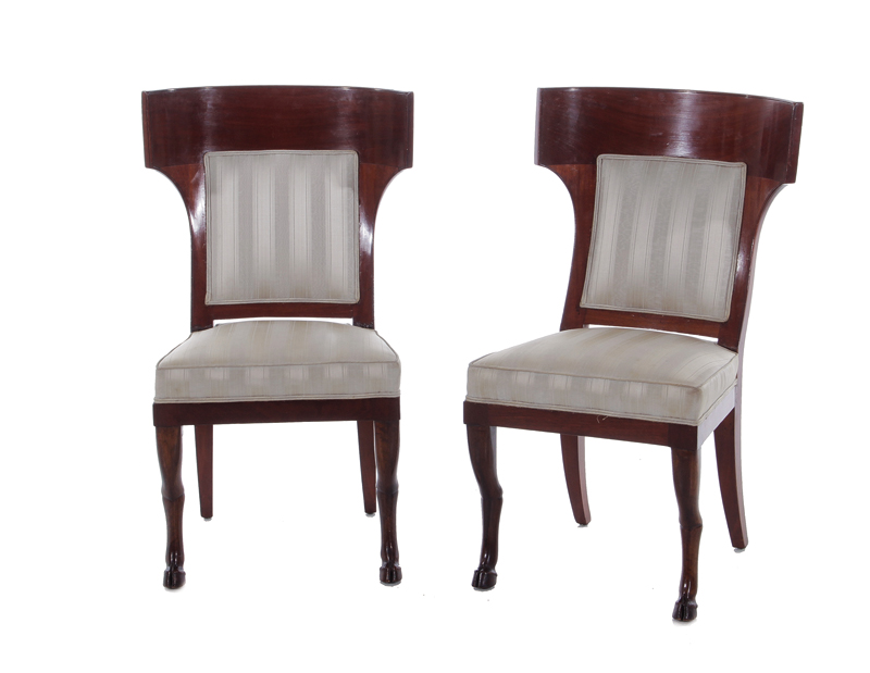Pair Empire mahogany side chairs Jacob Freres circa 1796 1803