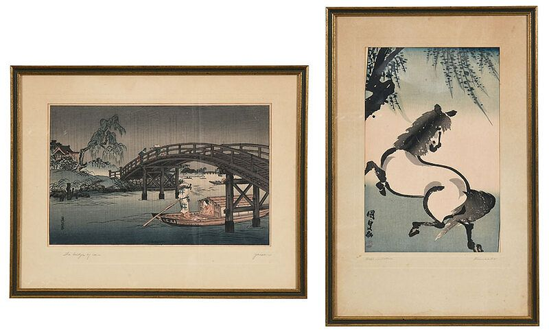 Two Framed Japanese Woodblock Prints Utagawa Kunisada I aka Toyokuni