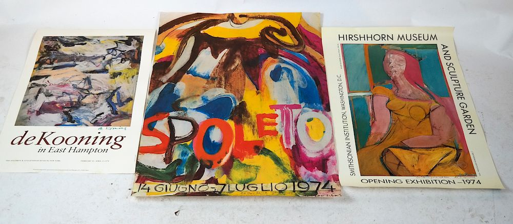 Willem de KOONING 3 Exhibition Posters Signed 1 Inscribed To