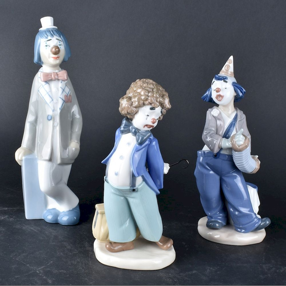 Three Lladro Style Figurines Three 3 Lladro Style Porcelain Figurines