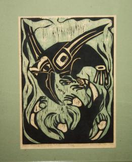 1963 Dale De Armand Juneau Alaska ltd d woodblock print