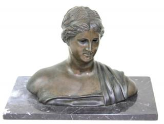 Bronze Bust of a women 20th century mounted on a