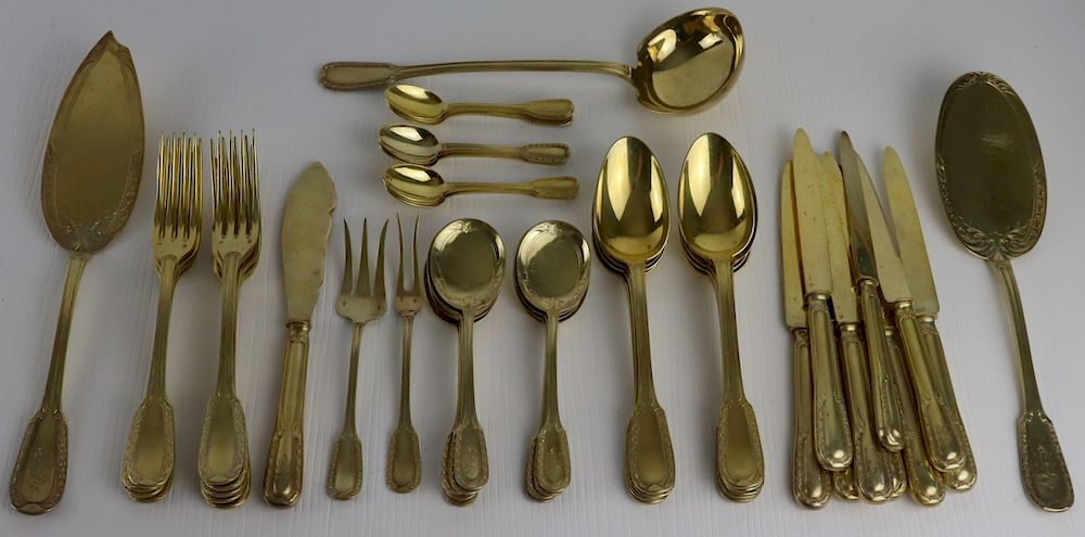 SILVER Emile Puiforcat Partial 950 Flatware Set Partial Emile Puiforcat