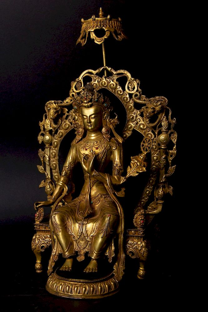 A Magnificent Gilt Bronze Figure of Maitreya Cast in several