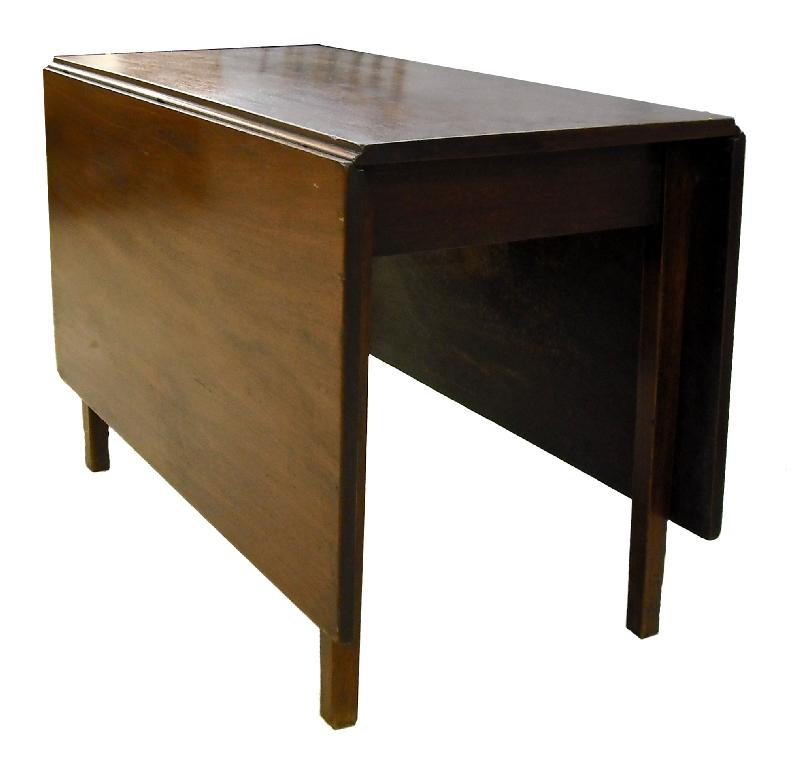 Early 19th century mahogany rectangular drop flap dining table supported