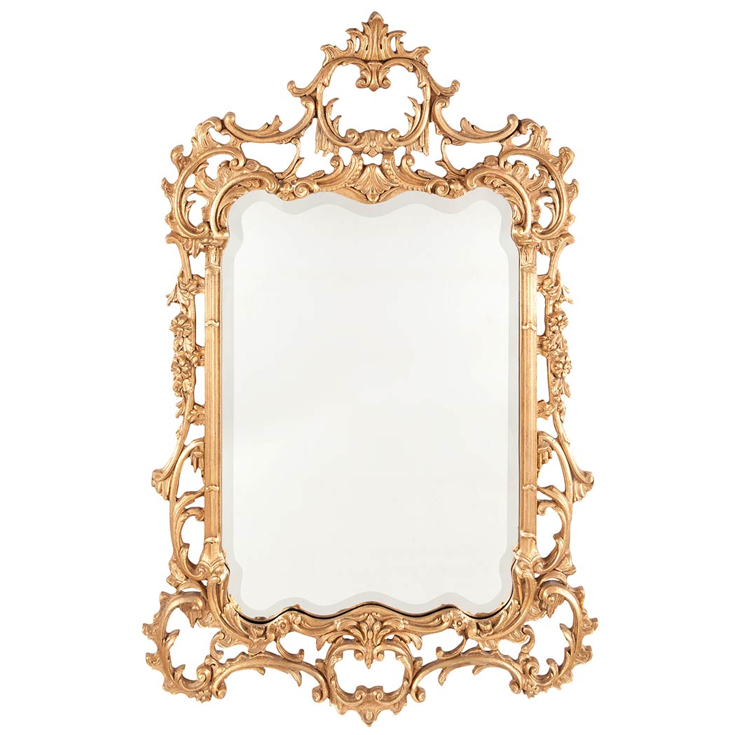 Rococo Style Gold Painted Mirror Modern The shaped rectangular beveled
