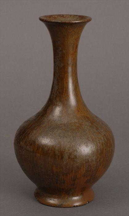 CHINESE COPPER GLAZED VASE With beaker neck and square ovoid