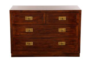 Henredon Walnut and Brass Campaign Chest Henredon American North Carolina