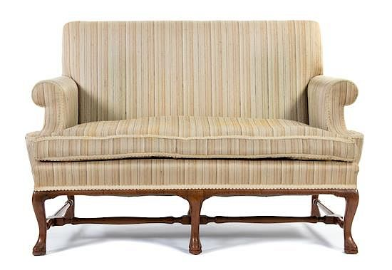 A Queen Anne Style Walnut Settee A Queen Anne Style