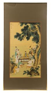 19th Century Chinese Figural Painting on Silk Chinese late 19th