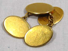 A pair of hallmarked 18 carat gold cufflinks Birmingham 1924